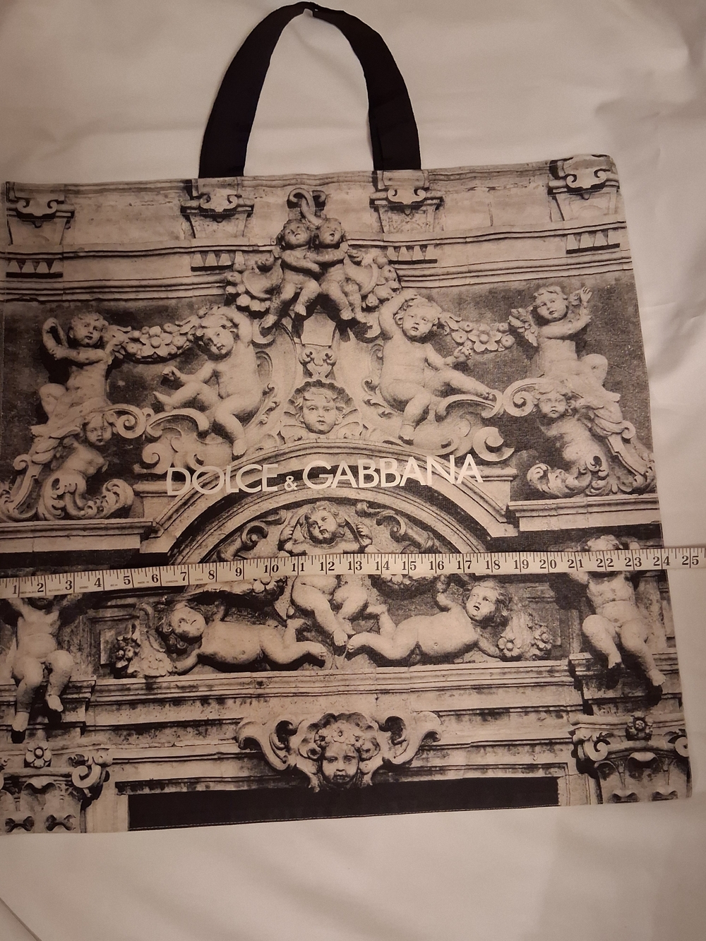 Rear DOLCE & GABBANA Oversized Tote Bag - Grey and Black Baroque Print - NWOT - Picture 5 of 8